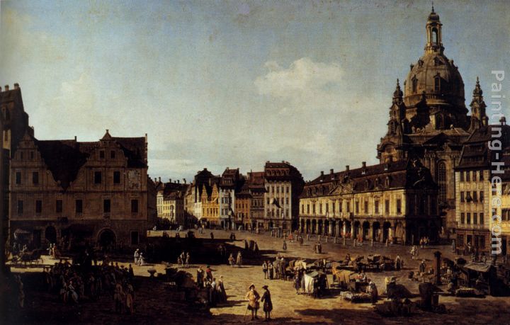 View Of The New Market In Dresden painting - Bernardo Bellotto View Of The New Market In Dresden art painting